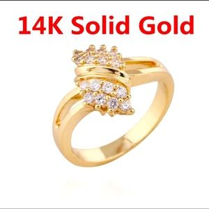 COPY - Exquisite 14K Gold Plated Round Rhinestone Ring